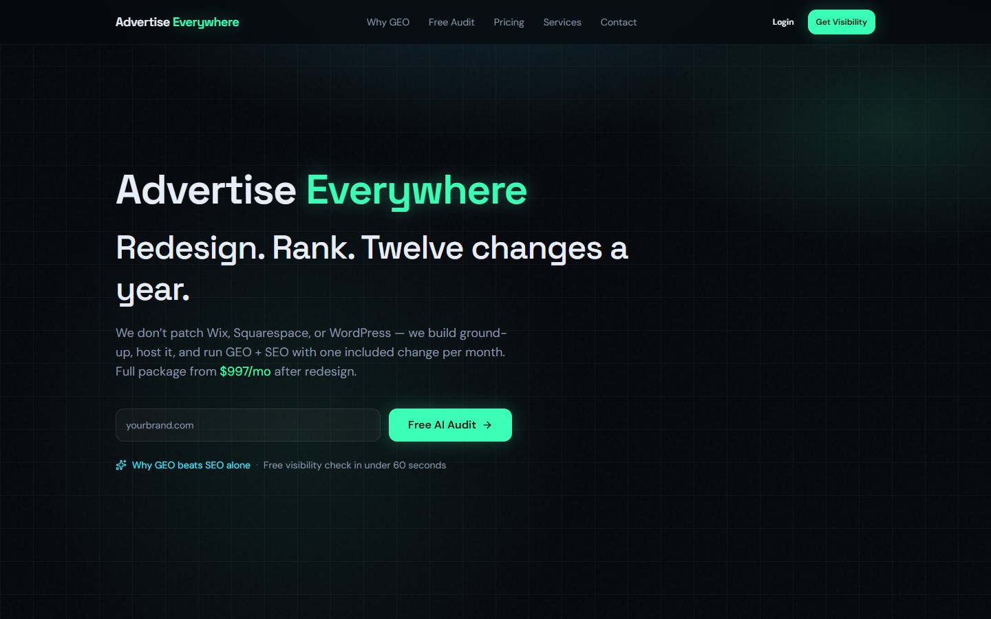 Advertise Everywhere homepage