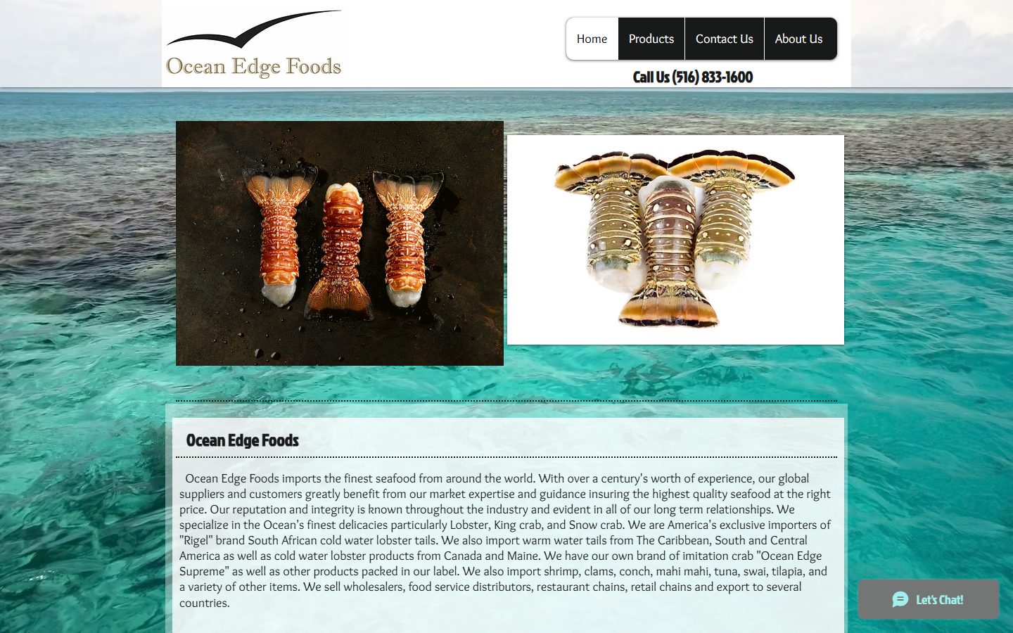Ocean Edge Foods homepage