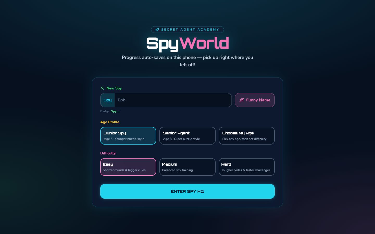 SpyWorld homepage